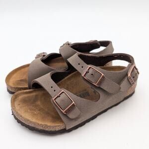 Birkenstock Roma Birkibuc Mocha Sandals Buckle Strap Big Kids Size USC9 EU27